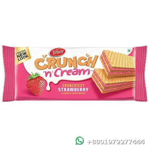 Tiffany Crunch n Cream Strawberry Wafers 76g