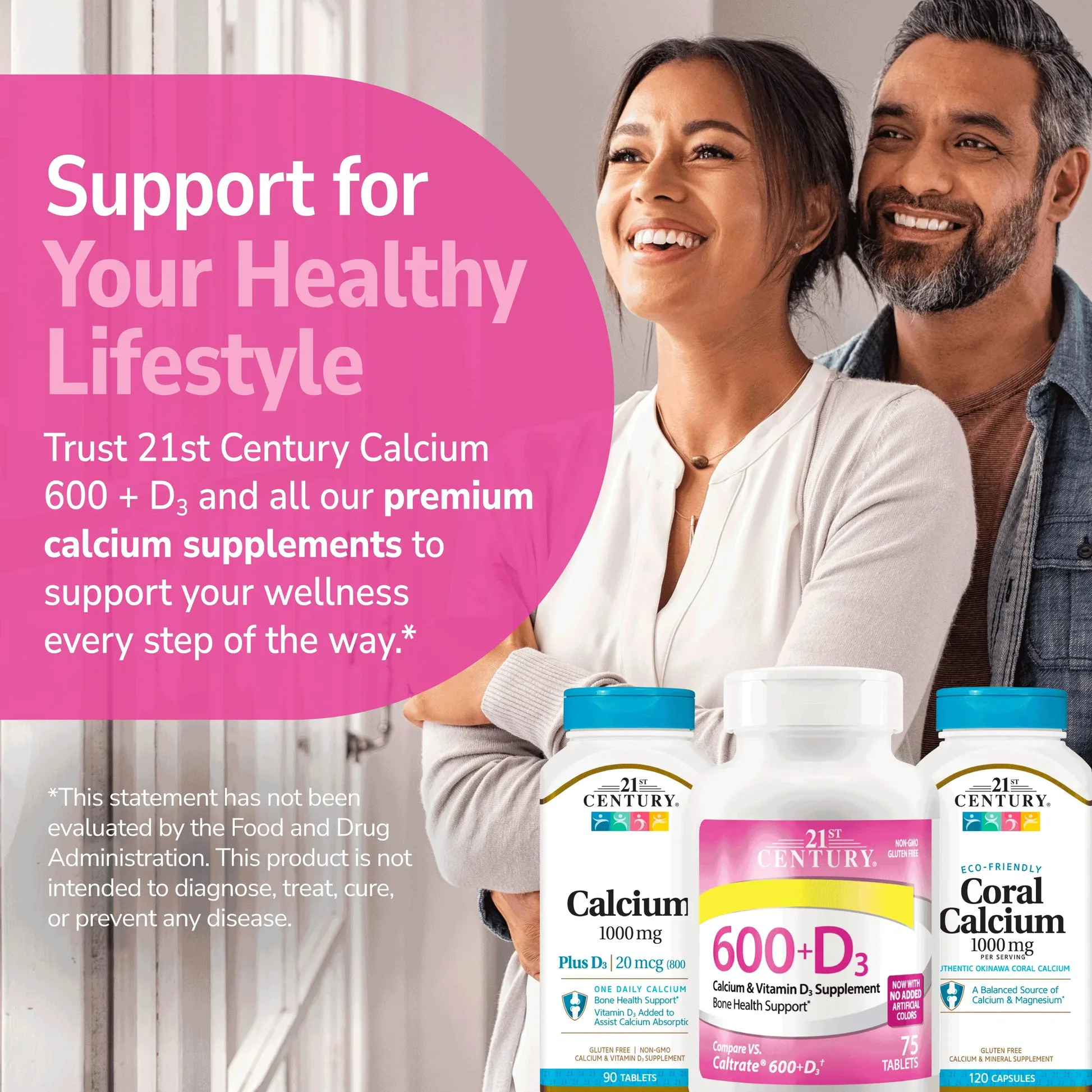 21st Century 600+ D3 Supplement 600mg 75 Tablets