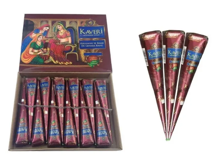 Kaveri Mehendi Cone Natural Mehendi Pack of 12