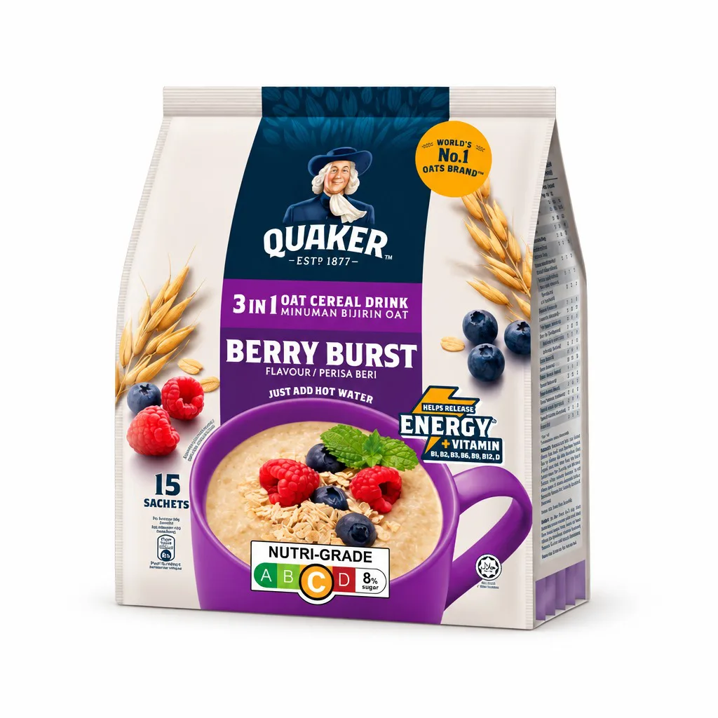Quaker 3in1 Oats Cereal Drink Berry Burst