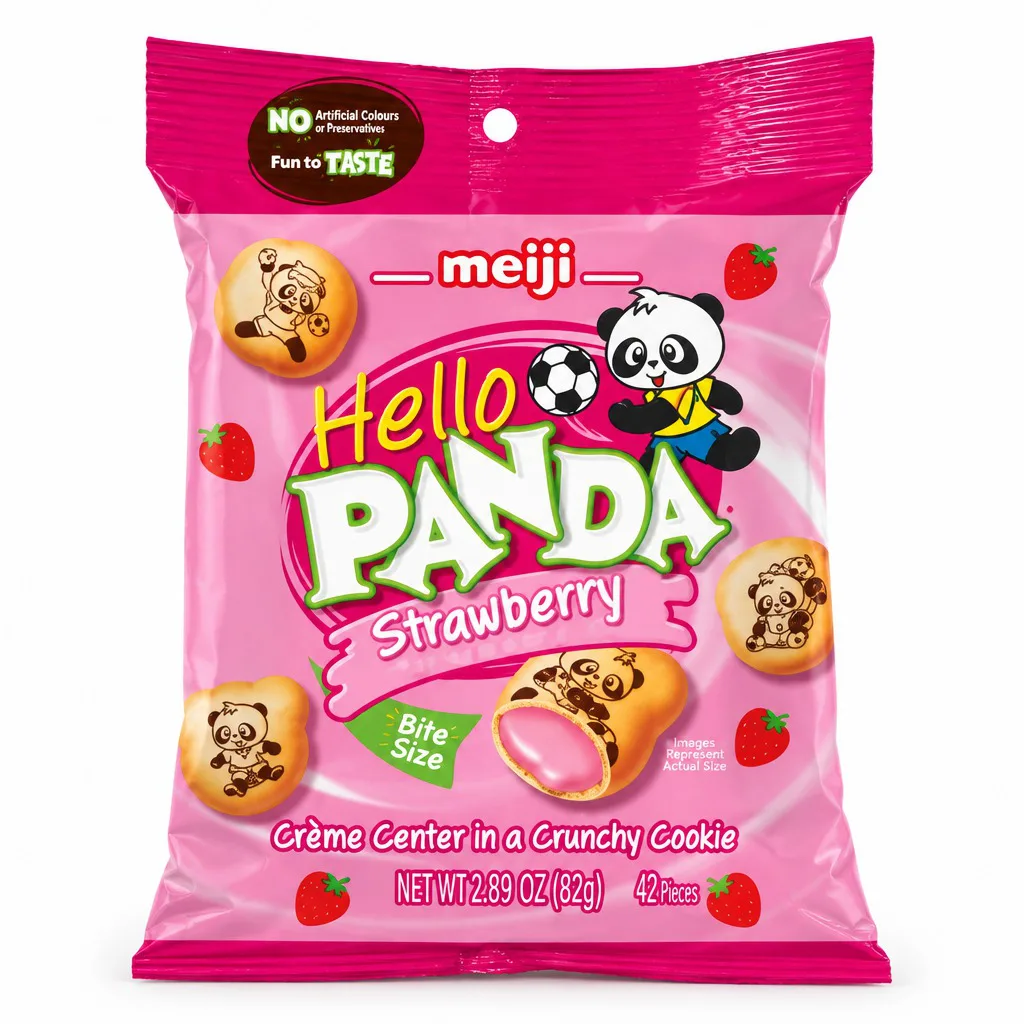 Meiji Hello Panda Biscuits with Strawberry Flavour Filling