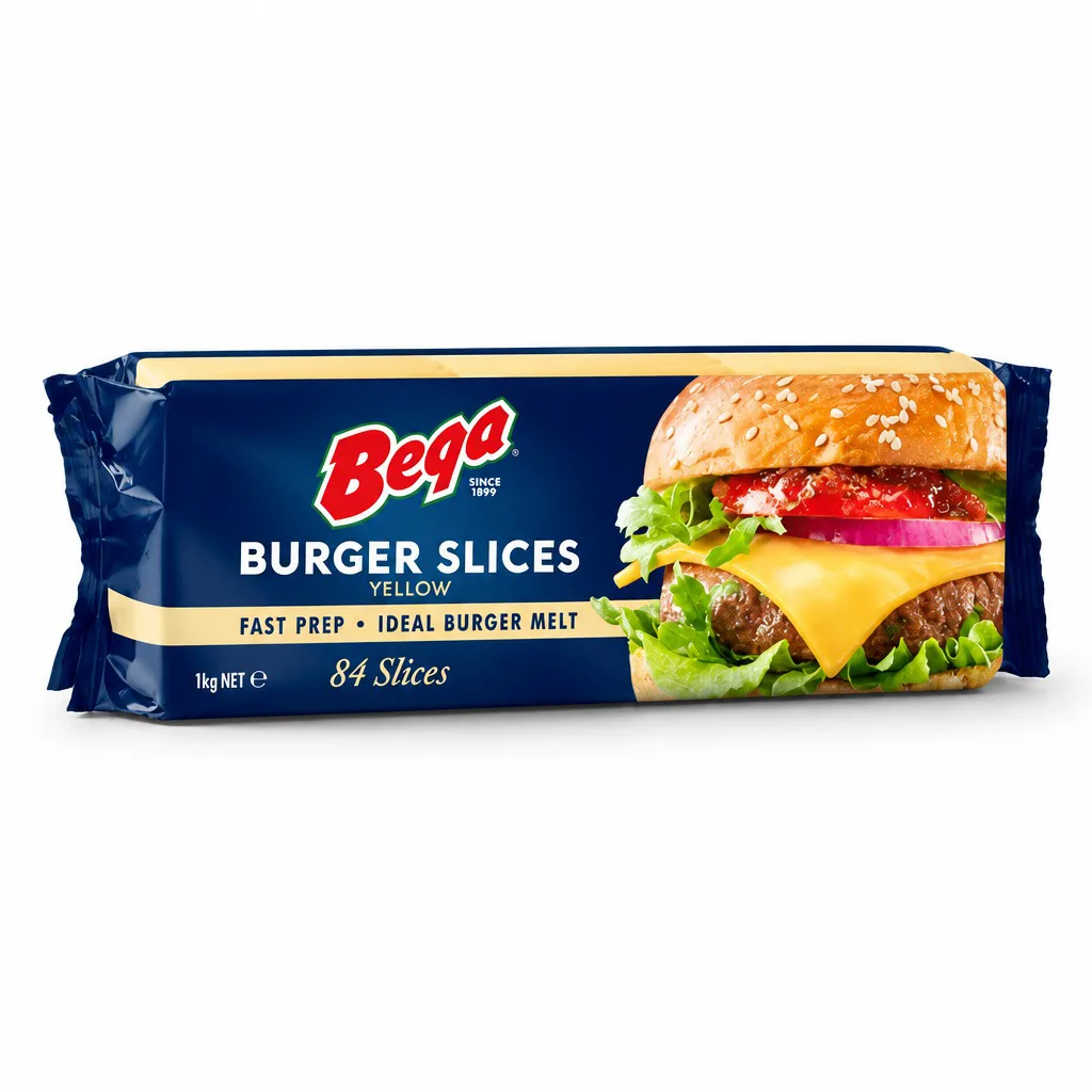 Bega White Burger Slice Cheese 84 Pieces