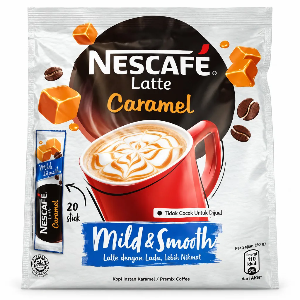 Nescafe Latte 3 in 1 Caramel 20 Sticks 500g