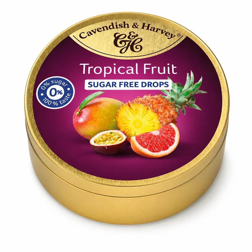 Cavendish and Harvey Sugar Free Tropical Fruit Drops 175g