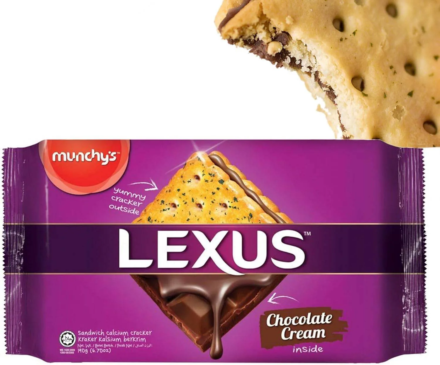 Munchy's Lexus Chocolate Cream Sandwich Biscuits 190g