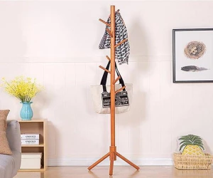 wooden coat hanger stand
