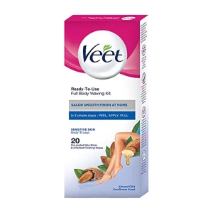 Veet Full Body Waxing Kit for Sensitive Skin 20 Strips