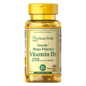 Puritan’s Pride Vitamin D3 250mcg 10,000IU 100 Softgels