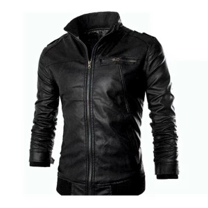 Gents Full Artificial Leather Jacket - Vip1 Black | Jacket