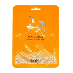 Experience the Nourishing Benefits of Baraboni Mayu Mask Horse Oil Sheet Mask in Yellow!