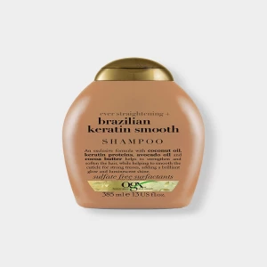 OGX Brazilian Keratin Therapy and Ever strengthening Smoothing Shampoo with Cocoa Butter, Coconut Oil & Avocado Oil for Lustrous, Shiny Hair｜ OGX Shampoo