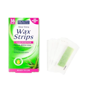 Beauty Formulas Aloe Vera Hair Remover Wax Strips Face & Bikini Line