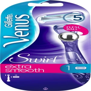 Gillette Venus Swirl Extra Smooth Razor with 5 Blades - Achieve Effortlessly Smooth Results