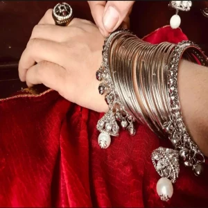 Exclusive Indian Women's Silver Colour Jumka Set