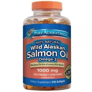 Pure Alaska Omega-3 Wild Alaskan Salmon Fish Oil 1000mg (210 Capsules)