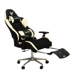 Gaming Chair with 4D Armrest and Foot Rest (FT-G1 Pro)Glossy Off White