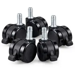 Office Chair Caster Wheels with lock – Universal Fit, Heavy Duty & Smooth Rolling (Set of 5)