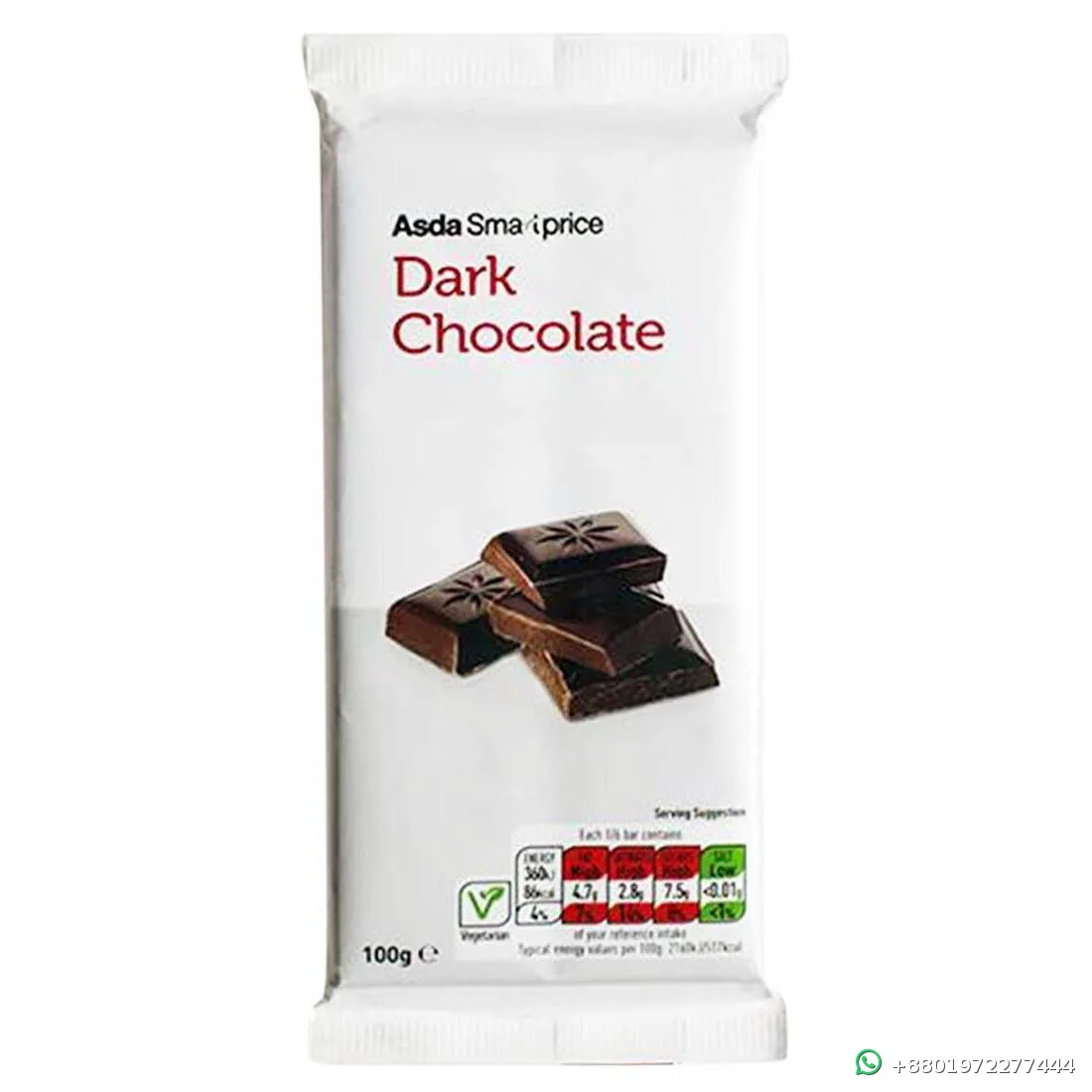 Asda Smart Price Dark Chocolate Bar 100g