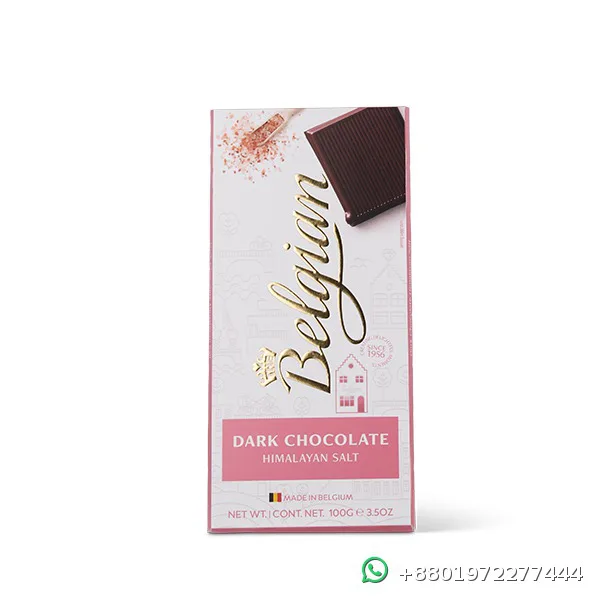 Belgian Dark Himalayan Salt Chocolate Bar 100g