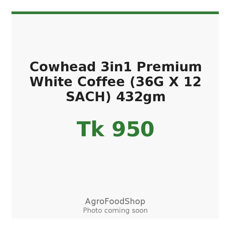 Cowhead 3in1 Premium White Coffee (36G X 12 SACH) 432gm