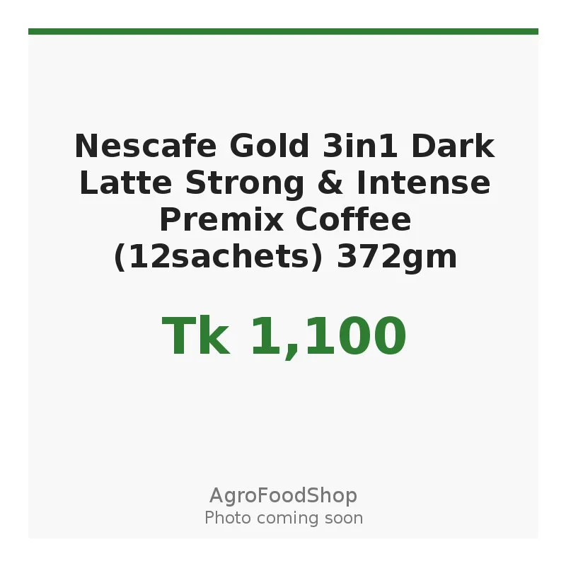 Nescafe Gold 3in1 Dark Latte Strong & Intense Premix Coffee (12sachets) 372gm