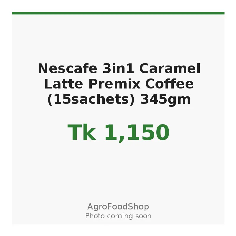 Nescafe 3in1 Caramel Latte Premix Coffee (15sachets) 345gm