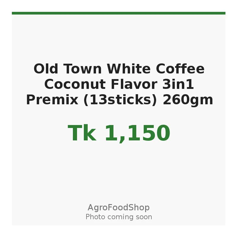 Old Town White Coffee Coconut Flavor 3in1 Premix (13sticks) 260gm