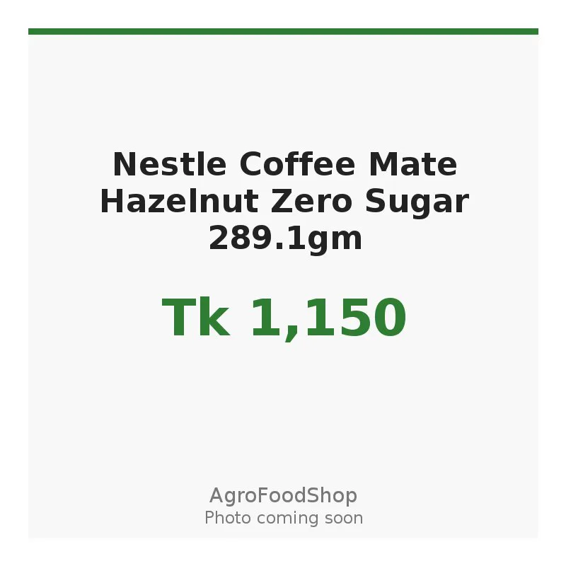 Nestle Coffee Mate Hazelnut Zero Sugar 289.1gm
