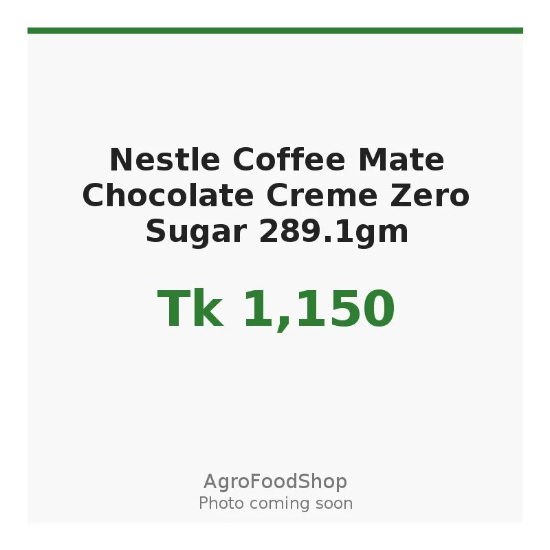 Nestle Coffee Mate Chocolate Creme Zero Sugar 289.1gm