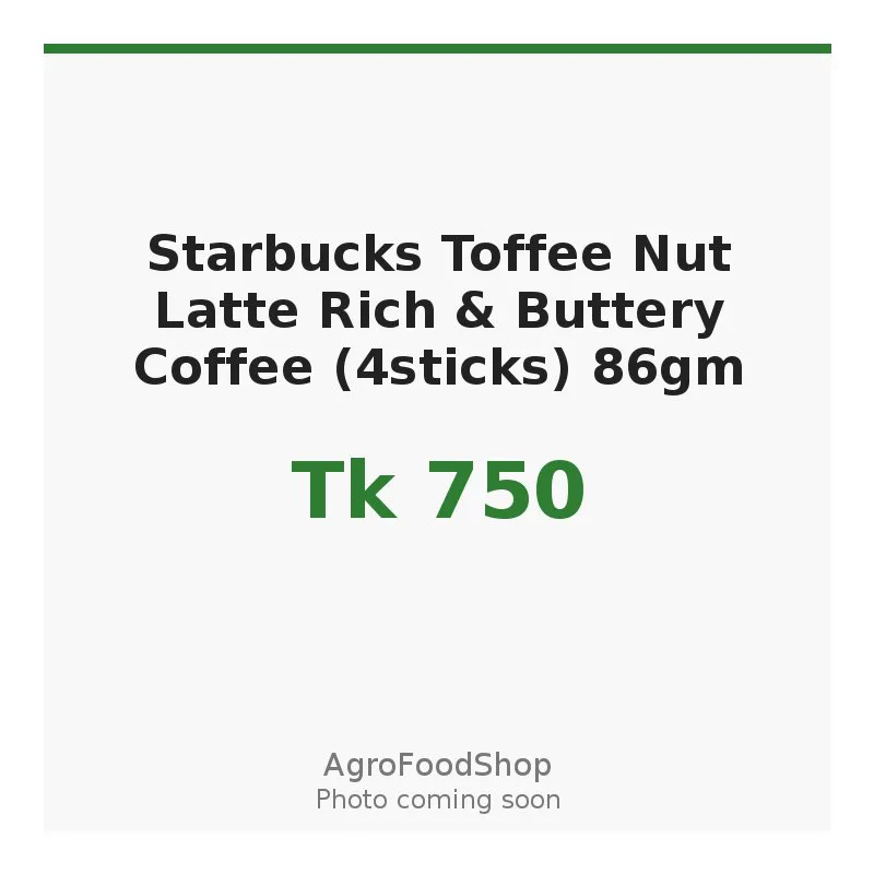 Starbucks Toffee Nut Latte Rich & Buttery Coffee (4sticks) 86gm