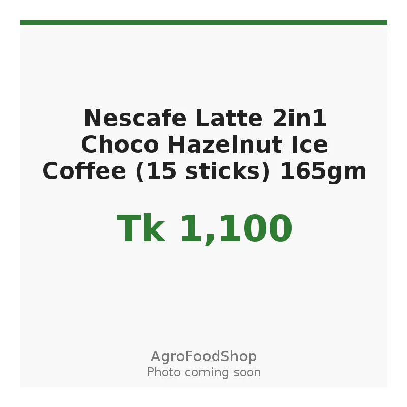 Nescafe Latte 2in1 Choco Hazelnut Ice Coffee (15 sticks) 165gm