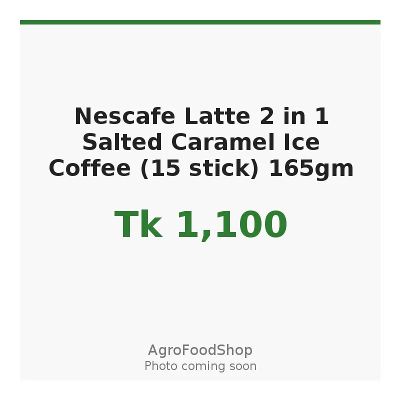 Nescafe Latte 2 in 1 Salted Caramel Ice Coffee (15 stick) 165gm