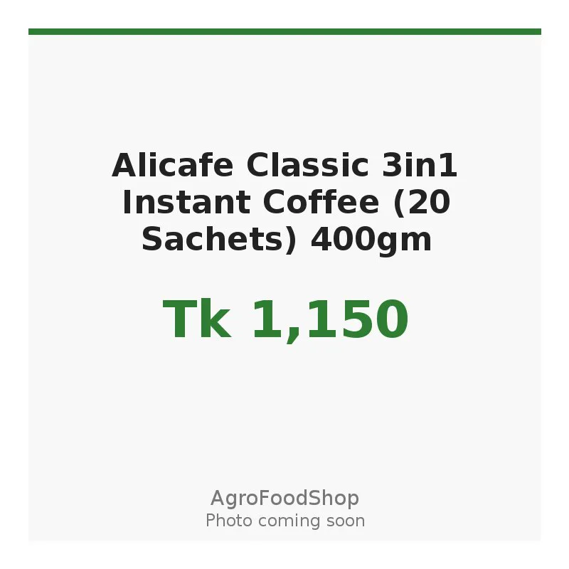 Alicafe Classic 3in1 Instant Coffee (20 Sachets) 400gm