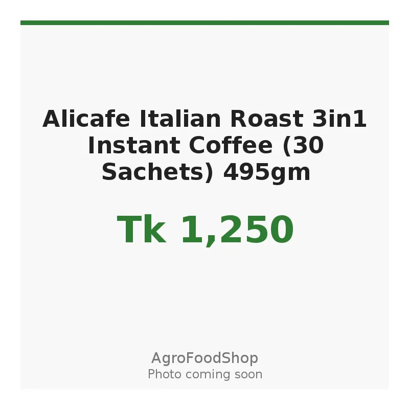 Alicafe Italian Roast 3in1 Instant Coffee (30 Sachets) 495gm