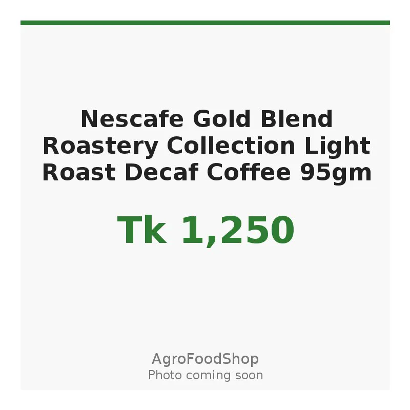 Nescafe Gold Blend Roastery Collection Light Roast Decaf Coffee 95gm