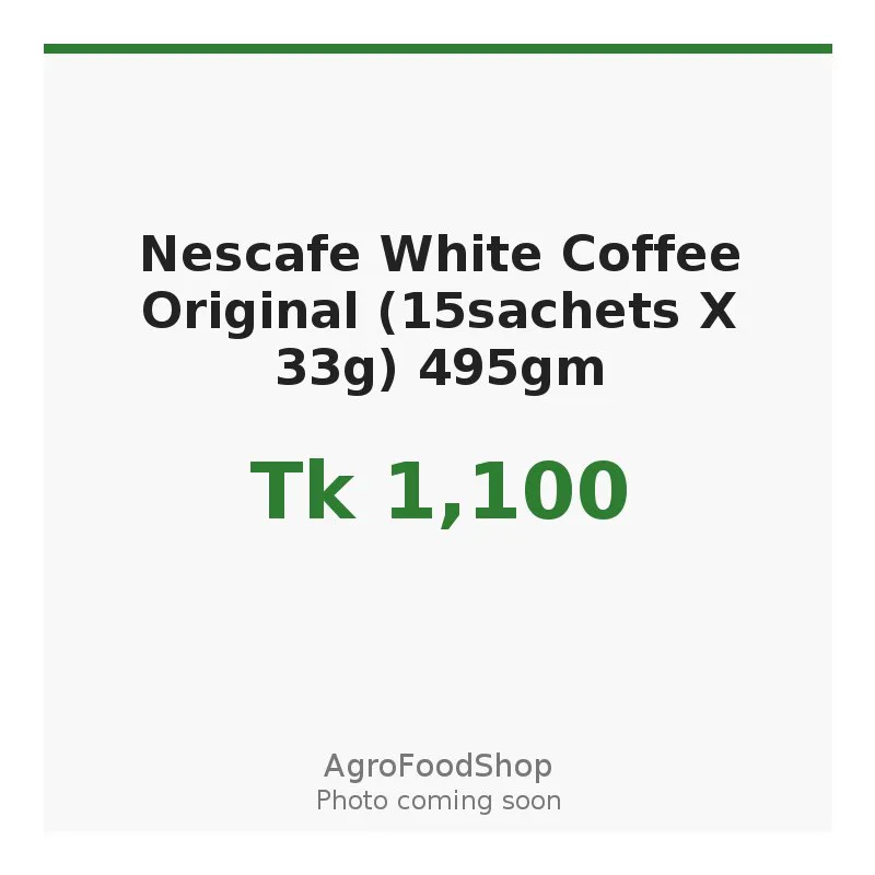 Nescafe White Coffee Original (15sachets X 33g) 495gm