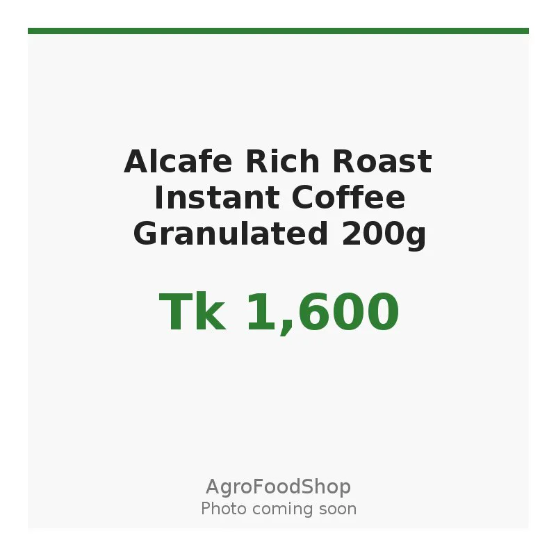Alcafe Rich Roast Instant Coffee Granulated 200g