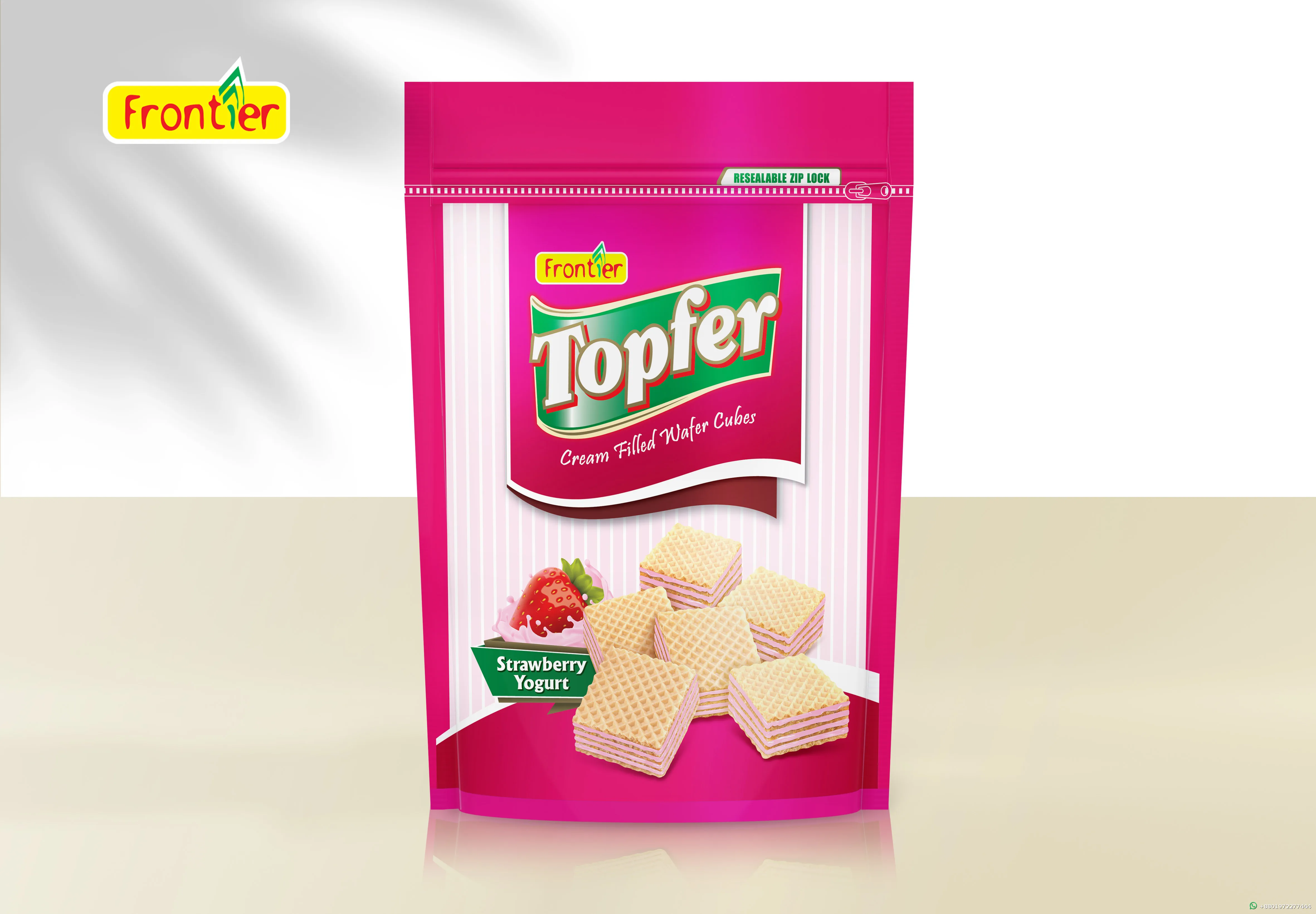 Frontier Topfer Strawberry Yogurt Wafer Cubes 180g