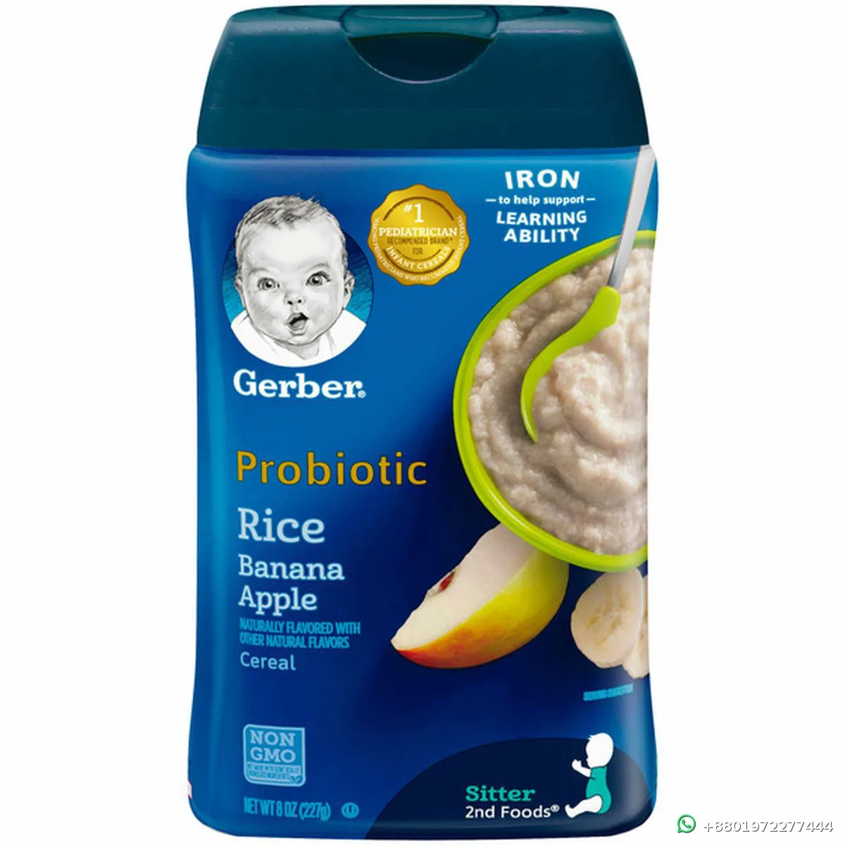 Gerber Probiotic Rice Banana Apple Cereal 227g