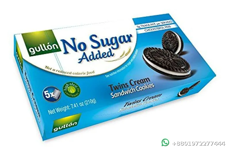 Gullon Twins No Sugar Added Sandwich Cookies 210g