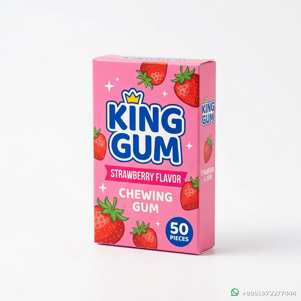 King Gum Strawberry Flavor Chewing Gum 50 Pieces