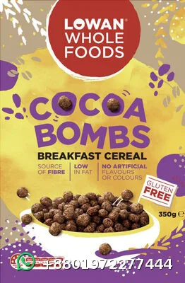 Lowan Whole Foods Cocoa Bombs Breakfast Cereal 350g
