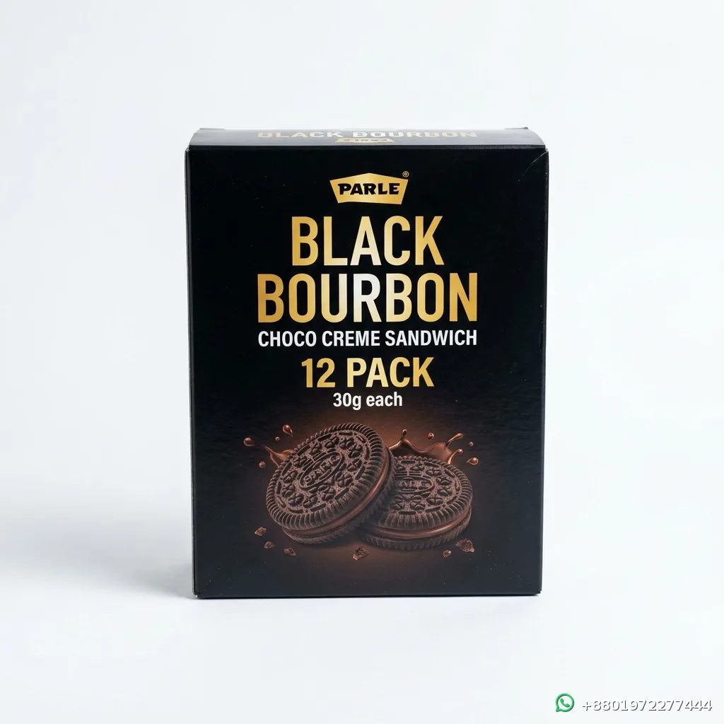 Parle Black Bourbon Choco Creme Sandwich 12 Pack 30g each