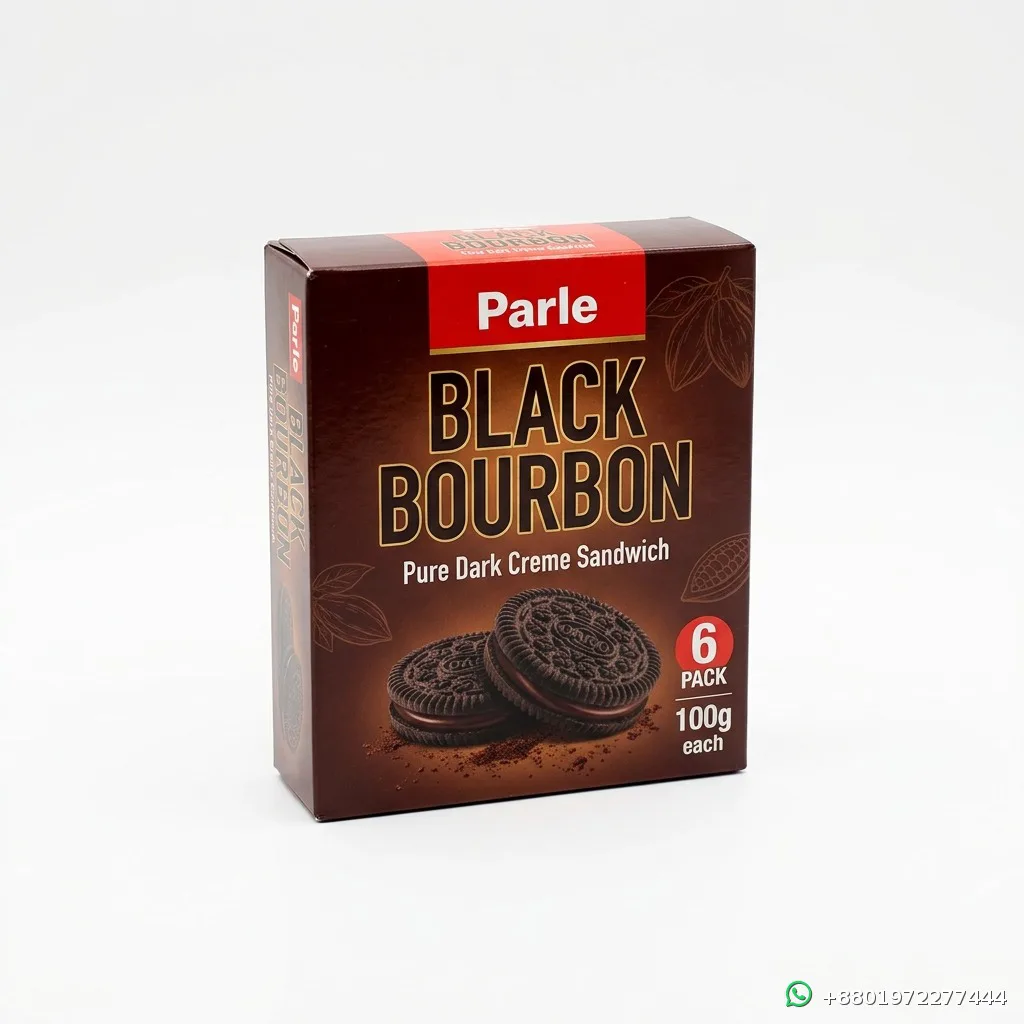 Parle Black Bourbon Pure Dark Creme Sandwich 6 Pack 100g each