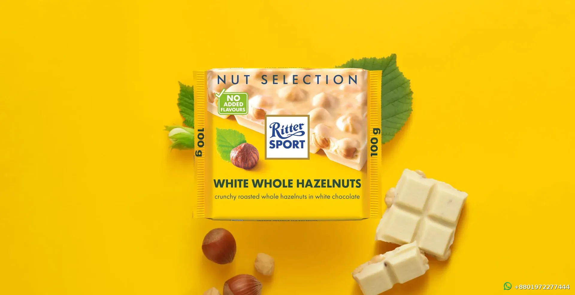 Ritter Sport White Whole Hazelnuts 100g