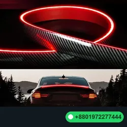 Universal LED Spoiler Rear Spoiler Lip Kit (3.9ft) for Car Trunk, Exterior Accessories, Brake Light, Carbon Fiber Finish, Trunk Spoiler, Universal Fit for Roof, Wing and Easy Installation