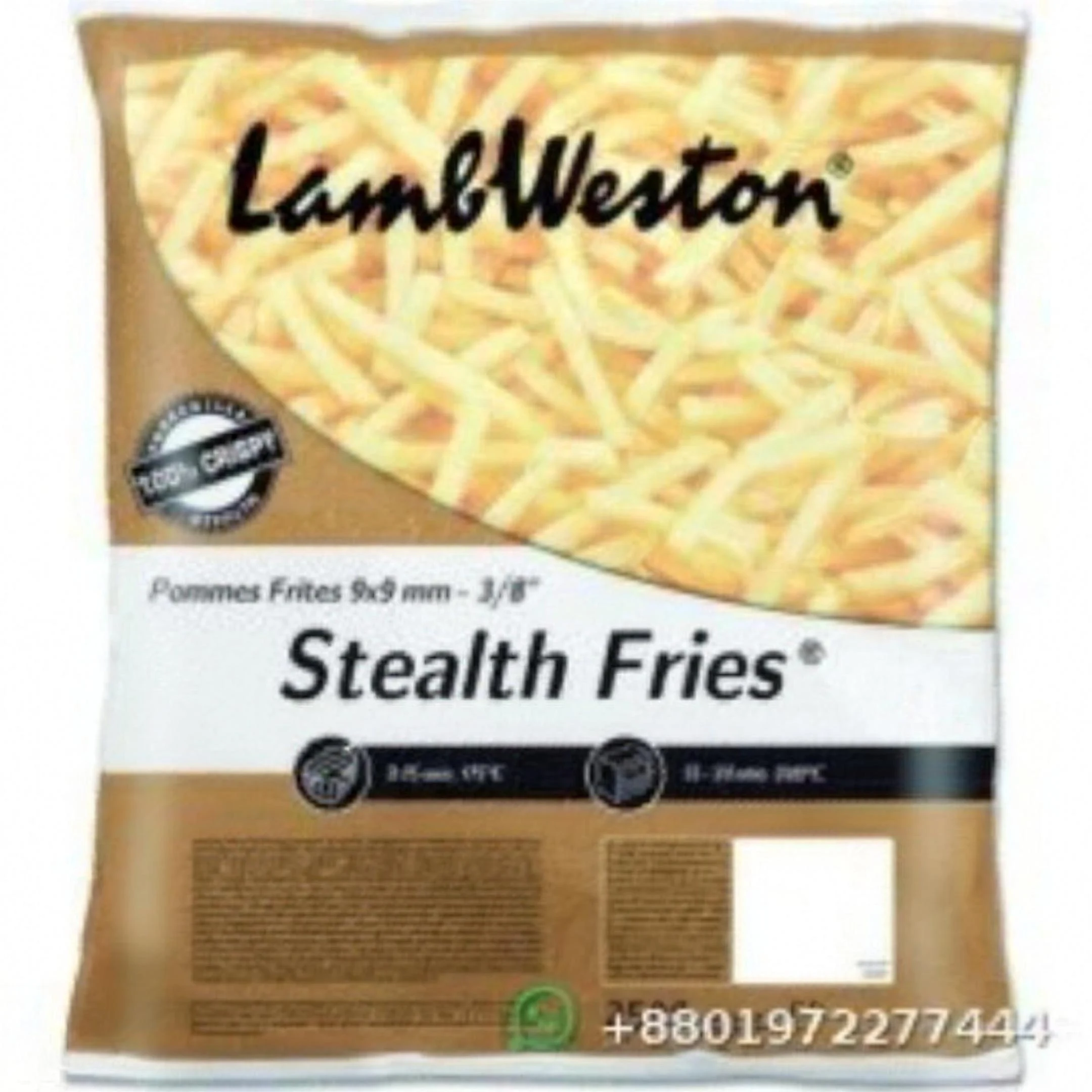 Lamb Weston 100% Crispy Stealth Fries (Pommes Frites 9x9mm - 3/8") 2.5kg