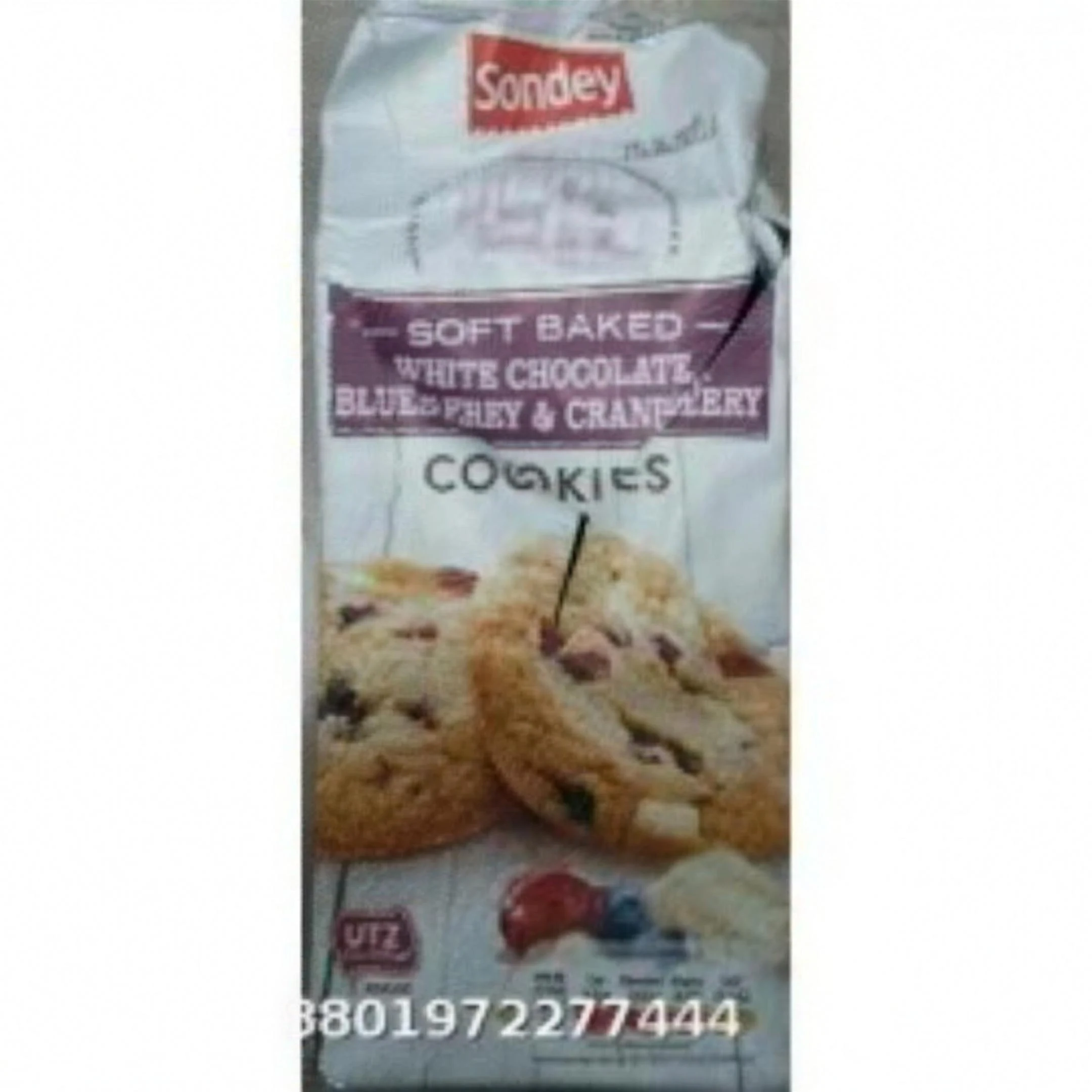 Sondey White Chocolate Blueberry & Cranberry Cookies 210g