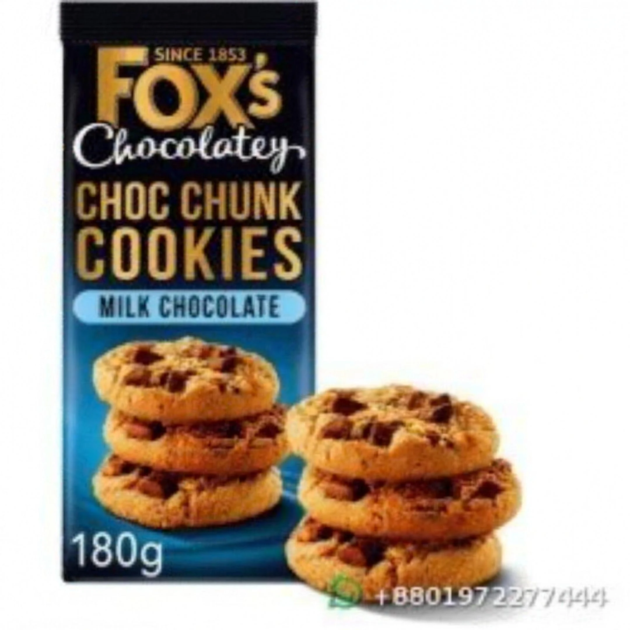 Fox's Choc Chunk Cookies Milk Chocolate 180g