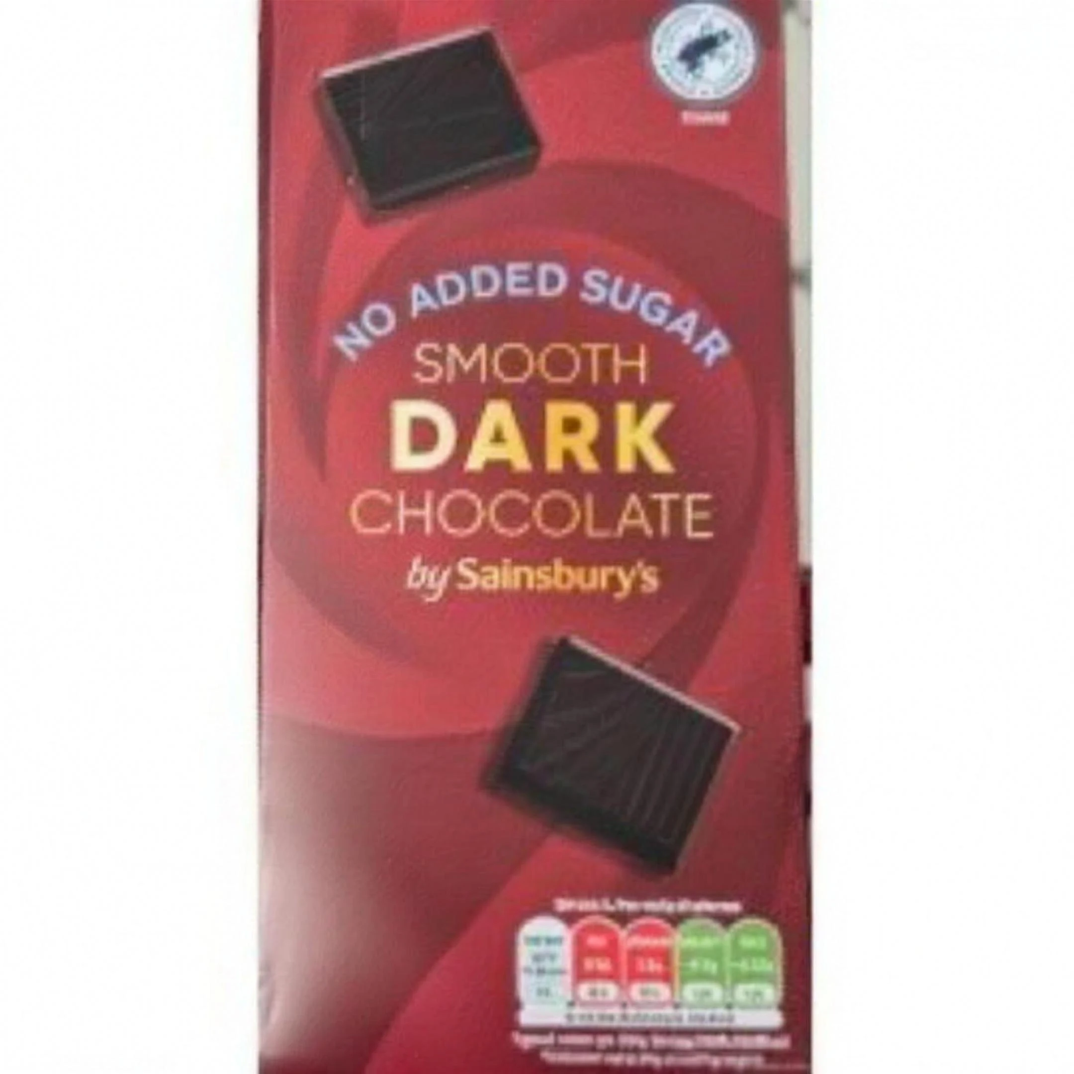 Sainsbury's No Added Sugar Dark Chocolate 100g